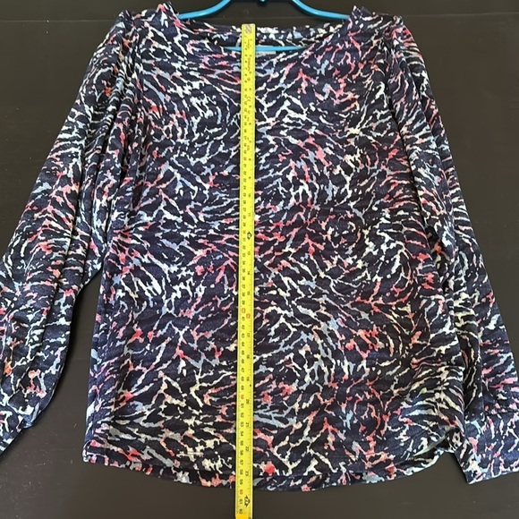 NIC+ZOE puff long sleeve Glowing Sunset 2023 print rayon pullover top size S - Picture 6 of 12